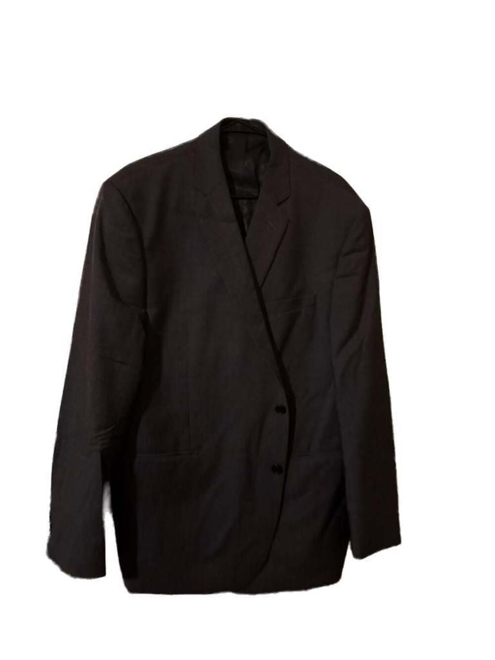 Claiborne Men's 100% Wool 2-Button Suit Jacket Blazer Charcoal Grey 48 R